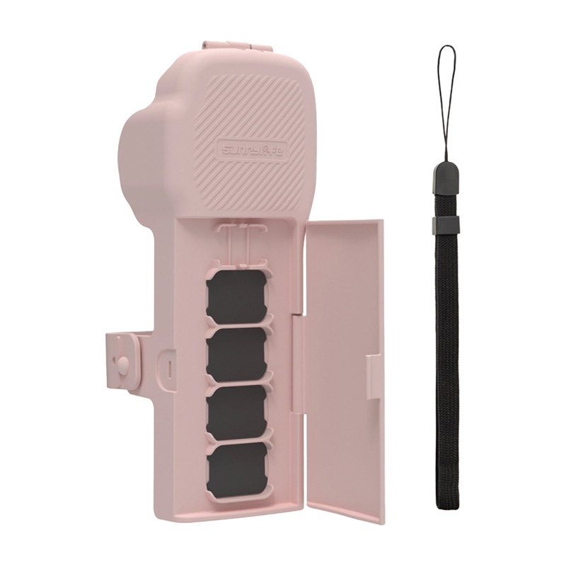 Sunnylife védőtáska szíjjal és zsinórral az Osmo Pocket 3 készülékhez (rózsaszín)-0