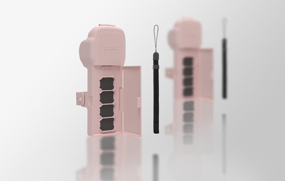 Sunnylife védőtáska szíjjal és zsinórral az Osmo Pocket 3 készülékhez (rózsaszín)-6