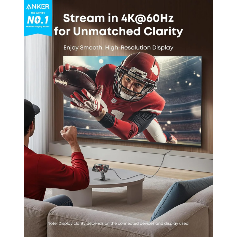 USB-C to HDMI Video Kábel Anker Nano, 1,8m, Szürke A87E0H12-1