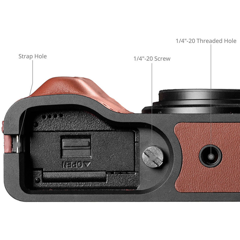 Smallrig 5678 Leather Case Kit for Ricoh GR IV / GR III / GR IIIX / GR III HDF / GR IIIX HDF (Red)-2