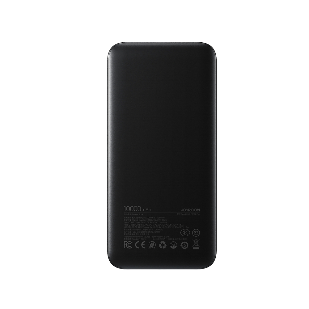 Joyroom JR-PBF12 Pro Powerbank 22,5W 10000mAh Digitális Kijelzővel 2x USB-A 1x USB-C - Fekete-14