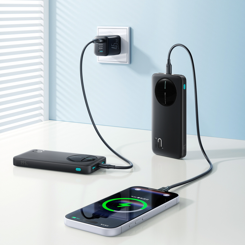 Joyroom JR-PBF12 Pro Powerbank 22,5W 10000mAh Digitális Kijelzővel 2x USB-A 1x USB-C - Fekete-6