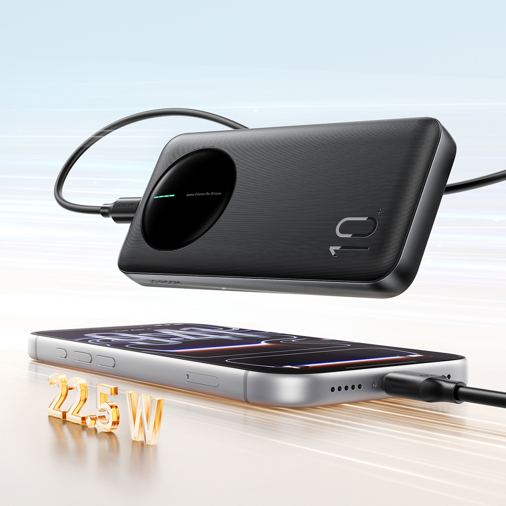 Joyroom JR-PBF12 Pro Powerbank 22,5W 10000mAh Digitális Kijelzővel 2x USB-A 1x USB-C - Fekete-15