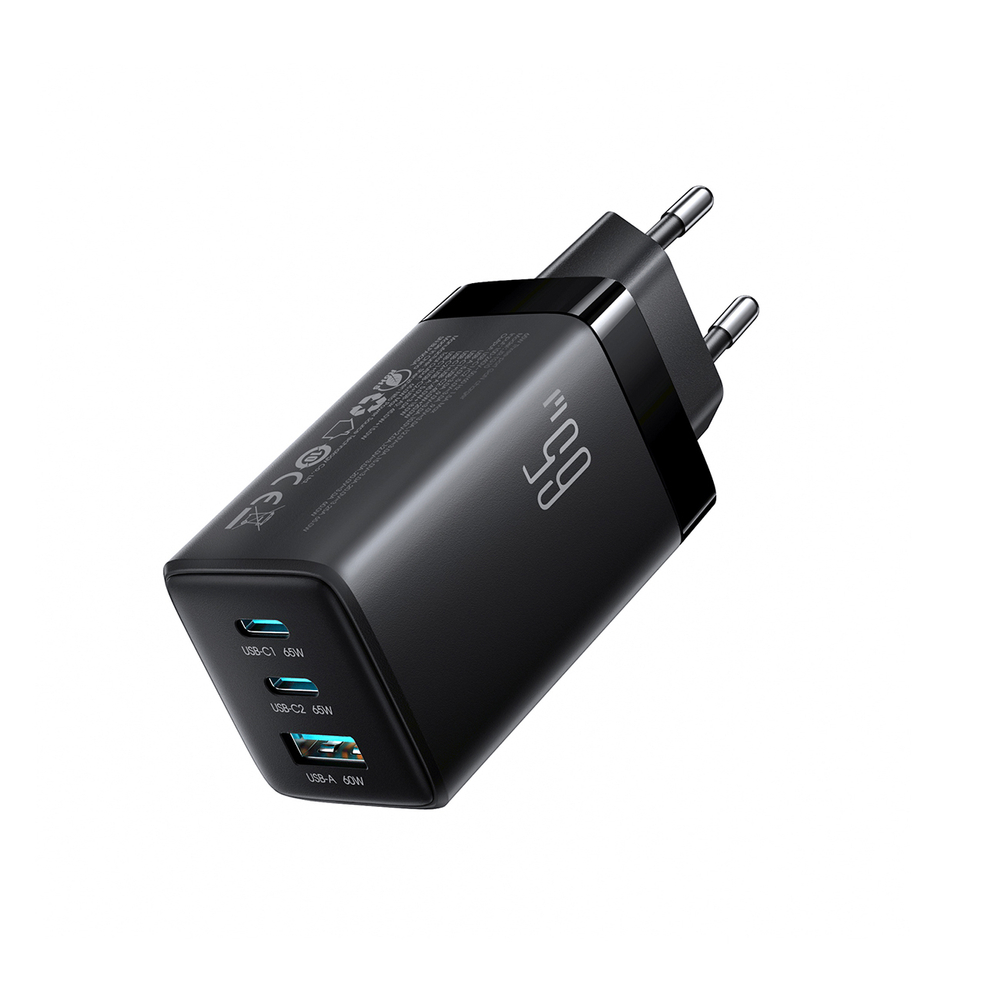 Hálózati töltő Joyroom JR-TG10 65 W GaN 2x USB-C + USB-A kábellel 100 W USB-C - USB-C 1,2 m - fekete-12