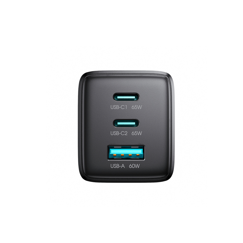 Hálózati töltő Joyroom JR-TG10 65 W GaN 2x USB-C + USB-A kábellel 100 W USB-C - USB-C 1,2 m - fekete-8