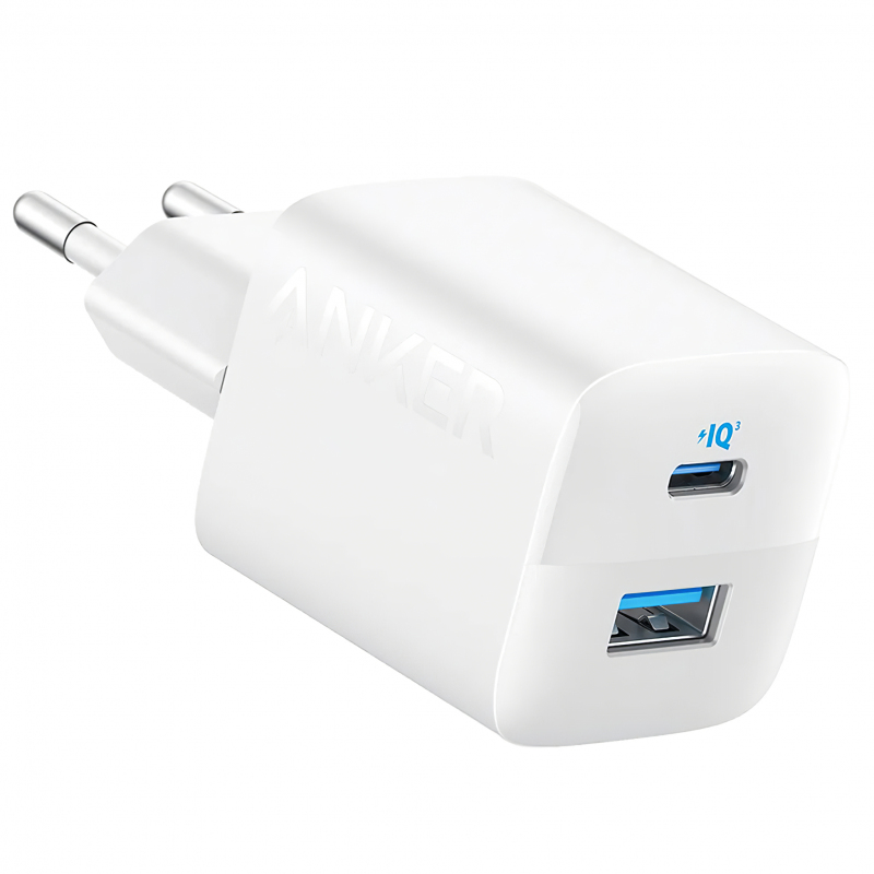 Fali Töltő Anker 323, 33W, 3A, 1 x USB-A - 1 x USB-C, Fehér A2331G21-0