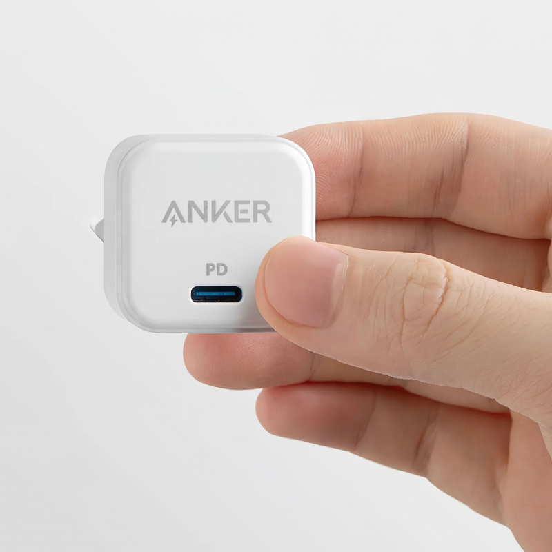 Fali Töltő Anker PowerPort III Cube, 20W, 3A, 1 x USB-C, Fehér A2149G21-2