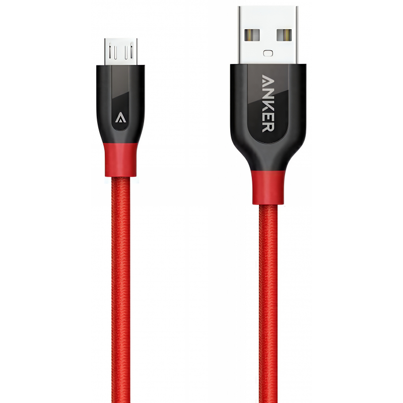 USB-A - microUSB kábel Anker PowerLine+, 18W, 2.4A, 0.91m, Piros A8142G91-0
