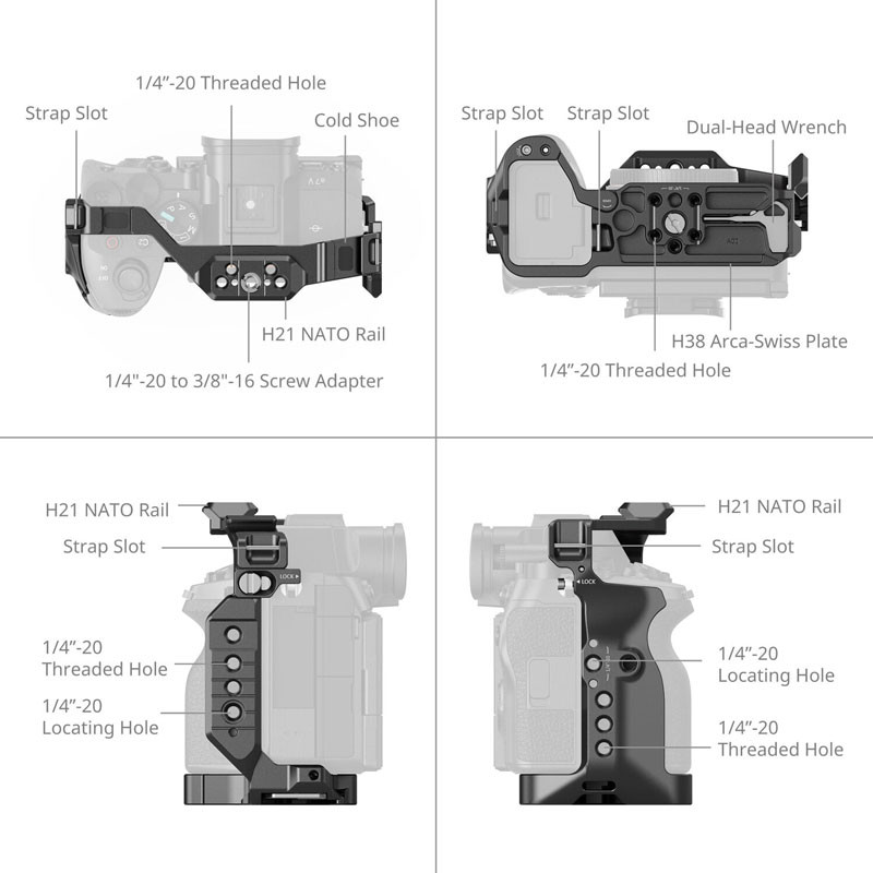 Smallrig 6024 Hawklock Quick Release Cage for Sony Alpha 7 V / 7R V / 7 IV-1