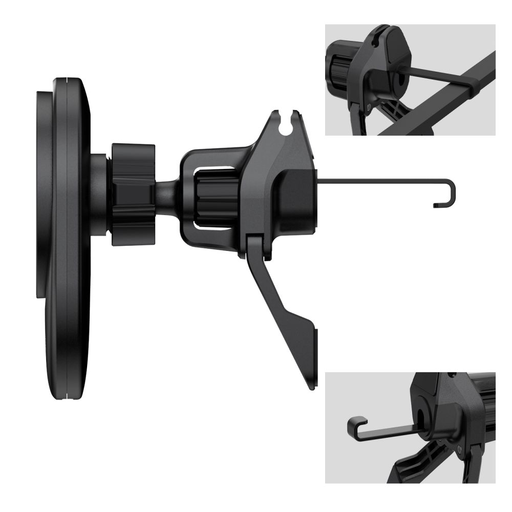 Tech-Protect V21 mágneses MagSafe műszerfalra és szellőzőre rögzíthető autós tartó vezeték nélküli töltővel 25W Qi2.2 fekete-4