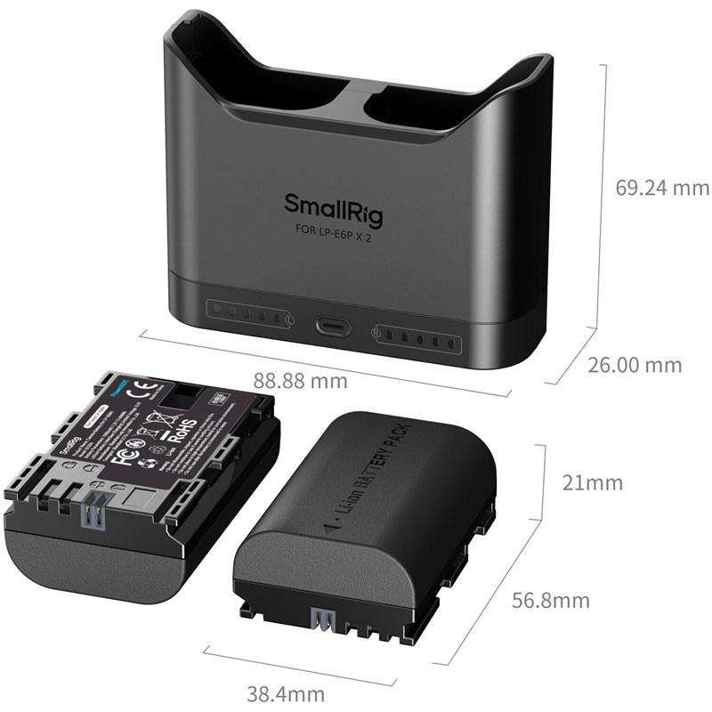 Smallrig 5484 Turbo Charging kit for LP-E6NH Camera Batteries-3
