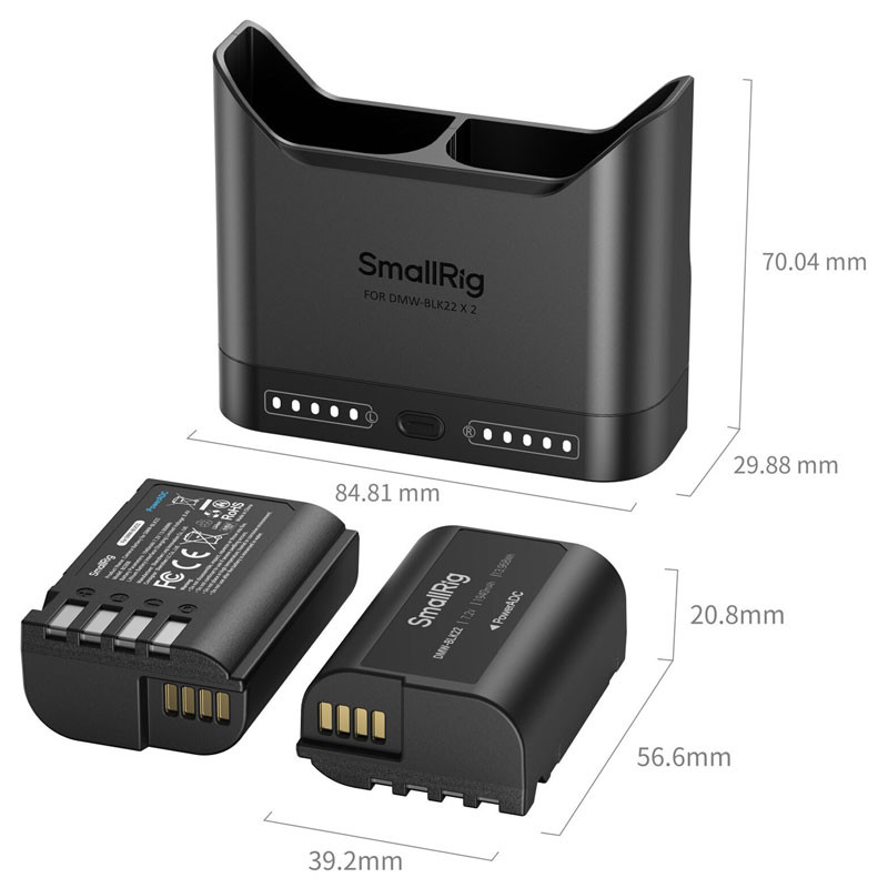 Smallrig 5487 Turbo Charging Kit for DMW-BLK22 Batteries-3