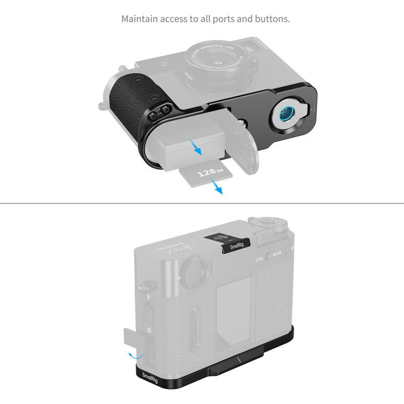 Smallrig 5332 L-Shaped Mount Plate with Silicone Handle for Fujifilm X Half Black-3