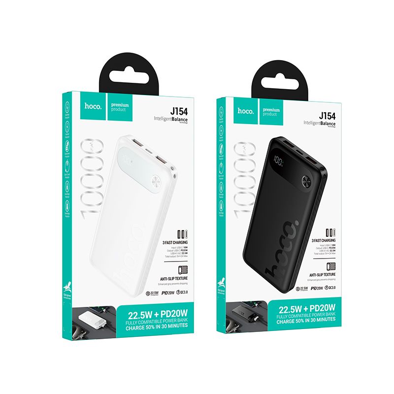 Powerbank Hoco 10000 mAh QC PD 22,5W J154 fekete-6