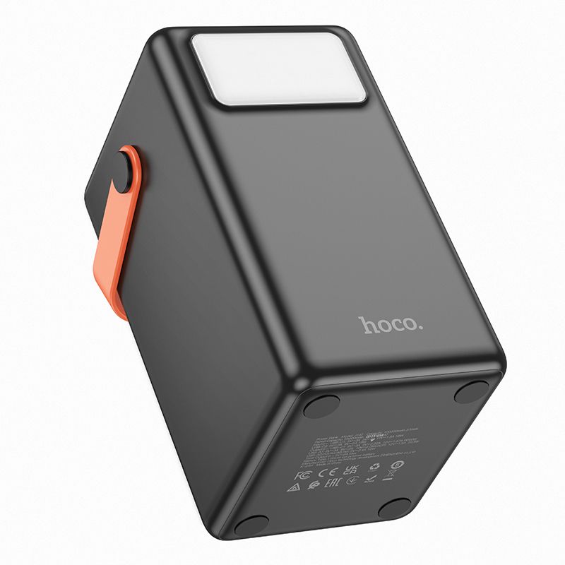 Hoco J142 100000 mAh QC PD 2,4A 22,5W beépített lámpával powerbank fekete-3