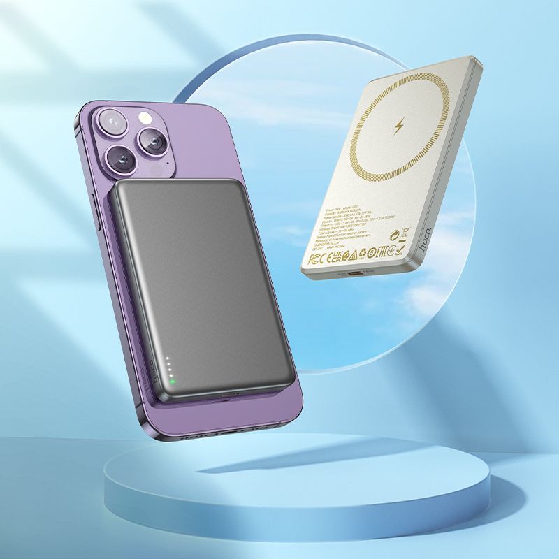 MagSafe kompatibilis Hoco Q26 5000 mAh QC PD 2A 20W powerbank narancssárga-2