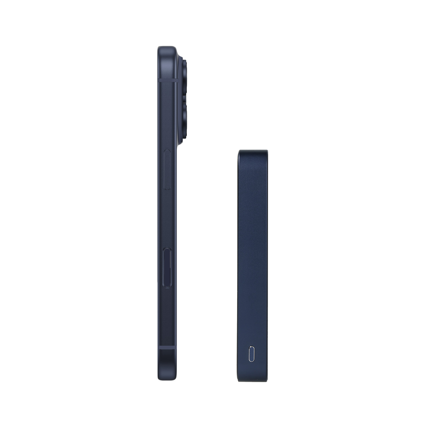 Blavec Power Bank 10000mAh BJ-04 Slim 13,5mm - Type C - 22,5W mágneses Magsafe 3 az 1-ben (PBBJ04-MC10N) tengerészkék üveg-2
