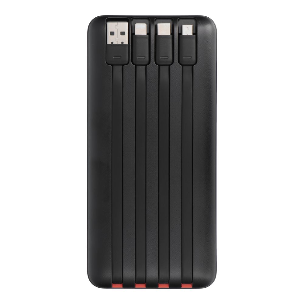 Charmast W2089 PD3.0 3A 22,5W 20000 mAh powerbank beépített USB-A / USB-C / Lightning / Micro USB kábelekkel fekete-2