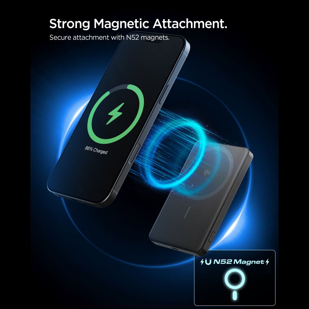 Spigen EA2205MQ Essential MagSafe Power Bank 5000mAh 22.5W Qi2 fekete-4