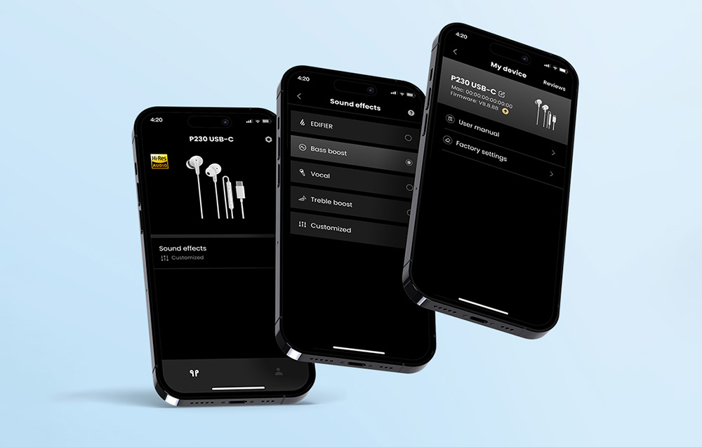 Edifier P230 USB-C fehér vezetékes fülhallgató-3