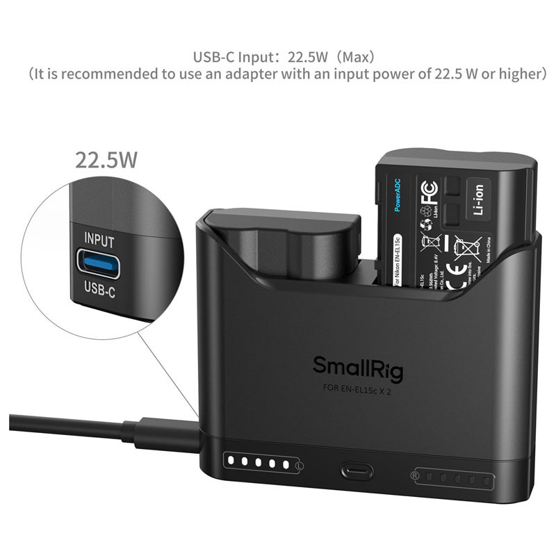 Smallrig 5486 Turbo Charging Kit for EN-EL15C Batteries-2