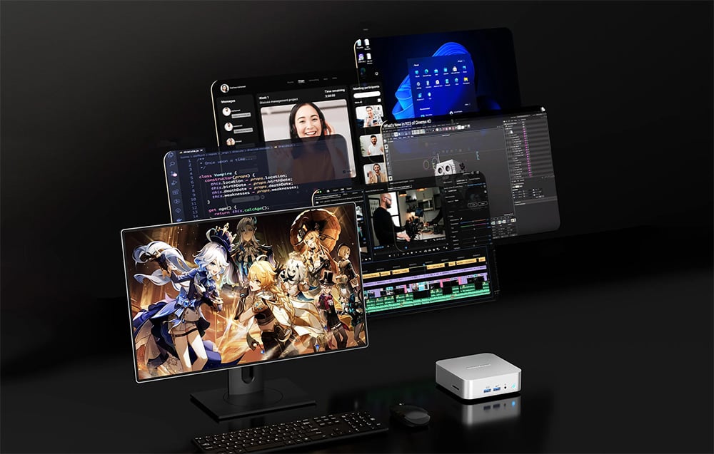 GEEKOM A8 mini PC Ryzen 7 8745HS 16 GB 1 TB + Windows 11 Pro-6