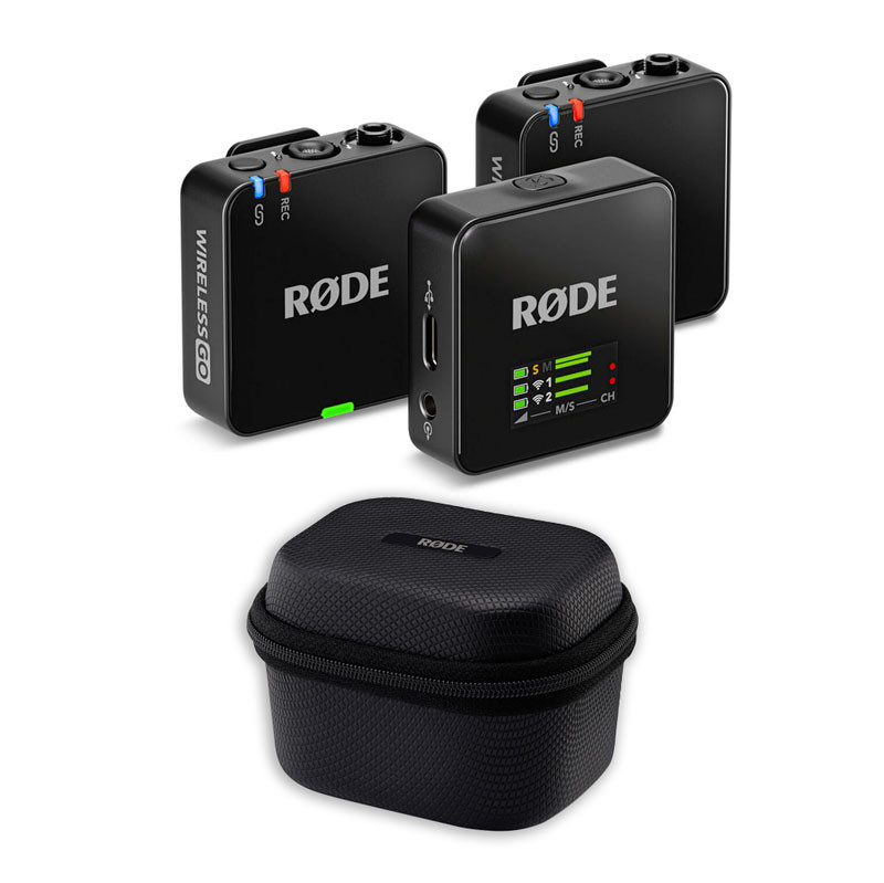 RODE Wireless GO GEN3 Charge Case+ töltő és tartó tokkal csomagban, fekete-0