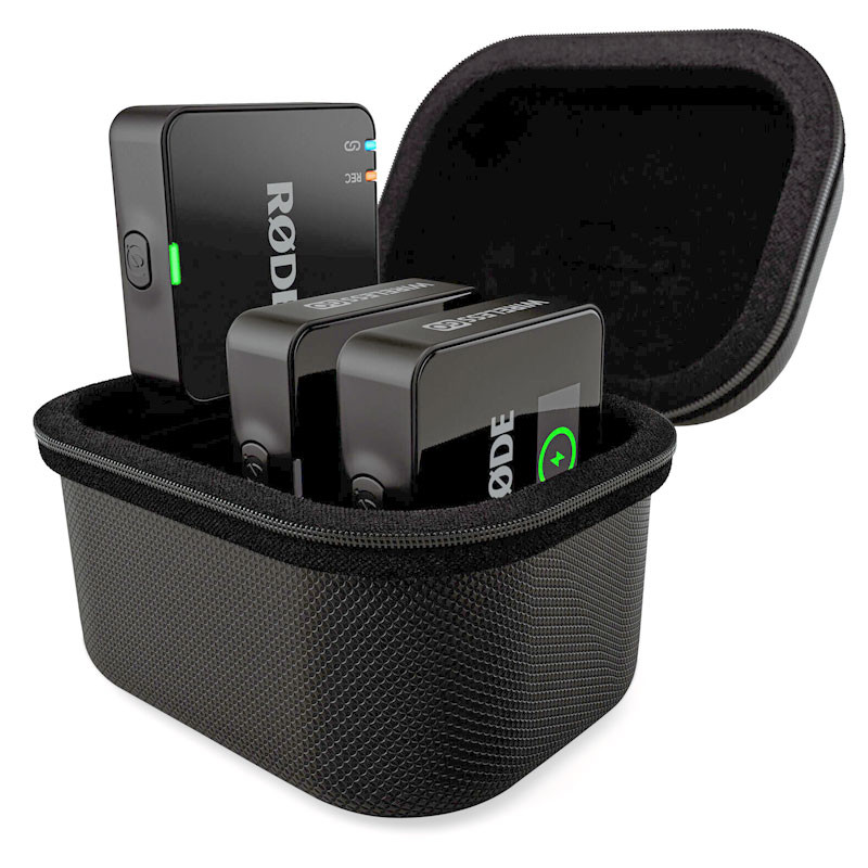 RODE Wireless GO GEN3 Charge Case+ töltő és tartó tokkal csomagban, fekete-1