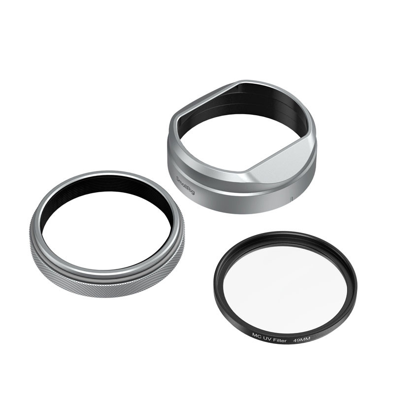 Smallrig 5851 UV Filter with Lens Hood Kit for Fujifilm X100VI / X100V (Silver)-2
