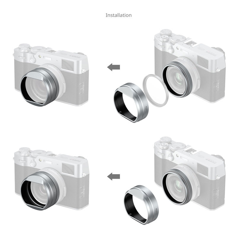Smallrig 5849 Lens Hood for Fujifilm X100VI / X100V (Silver)-3
