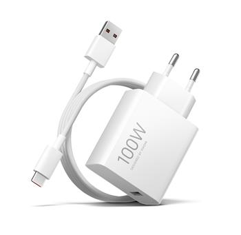 Xiaomi MDY-19-ER USB-A 100W Utazó töltő + Adatkábel 6A USB-C Fehér-0