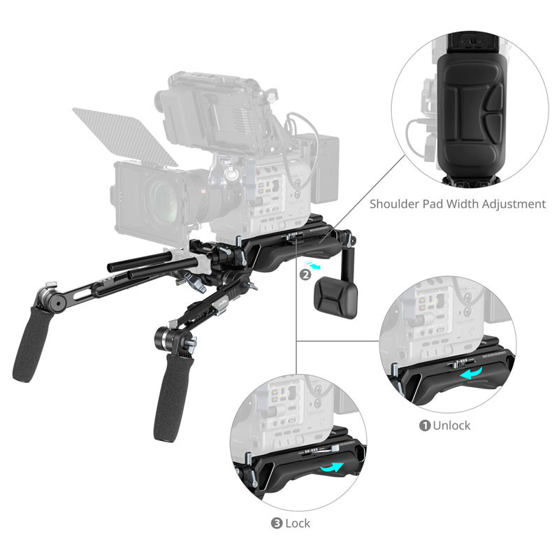 Smallrig 5199 Hawklock VCT-14 Type Shoulder Rig (SR009)-3