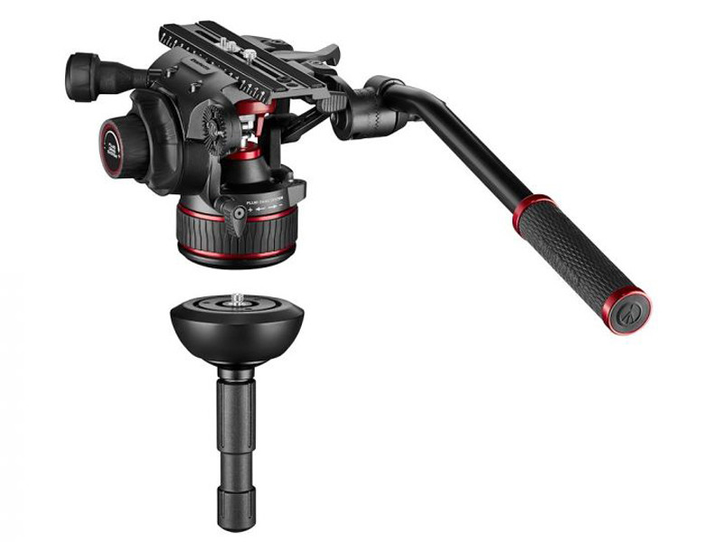 Manfrotto Nitrotech 612 video fej + karbon állvány földterpesz, ikerláb-1