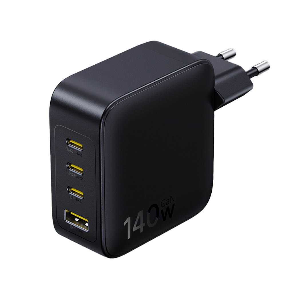Baseus - EnerFill FH11 (E0121J00) - 3x USB-C, 1x USB-A, 140W, GaN Technológia, Gyors Töltés - Kozmikus Fekete-0