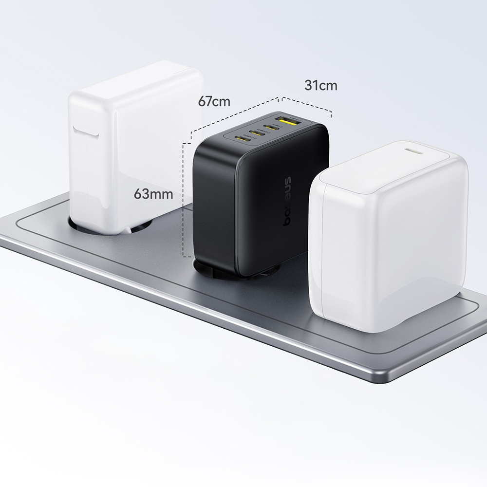 Baseus - EnerFill FH11 (E0121J00) - 3x USB-C, 1x USB-A, 140W, GaN Technológia, Gyors Töltés - Kozmikus Fekete-4