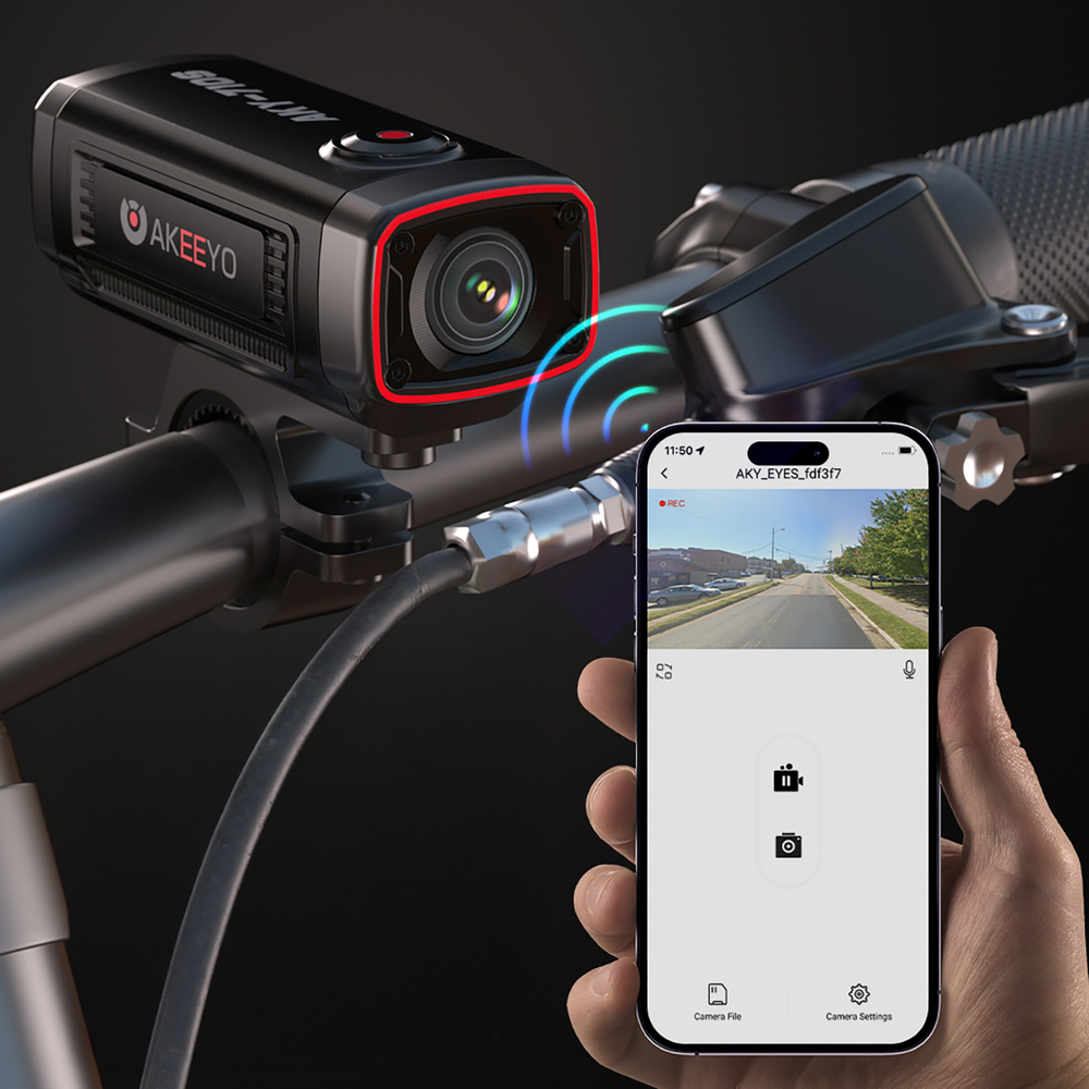 AKEEYO AKY-710S sportkamera 4K videórögzítő motorkerékpár kormányra - fekete-9