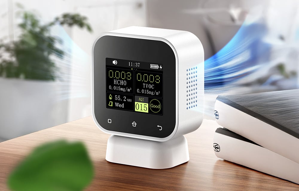 FNIRSI 4-IN-1 Indoor Air Quality Monitor Touchscreen Formaldehyde Detector SFD-02-11