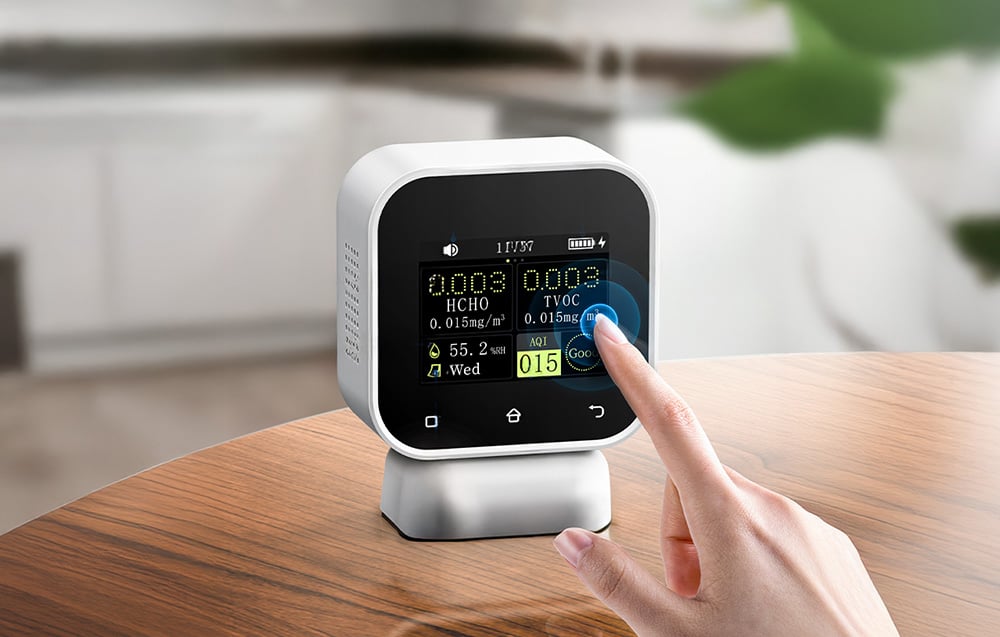 FNIRSI 4-IN-1 Indoor Air Quality Monitor Touchscreen Formaldehyde Detector SFD-02-9