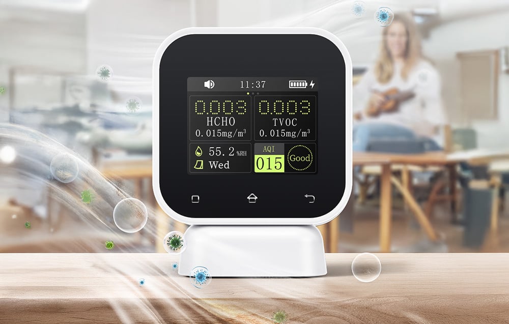 FNIRSI 4-IN-1 Indoor Air Quality Monitor Touchscreen Formaldehyde Detector SFD-02-8