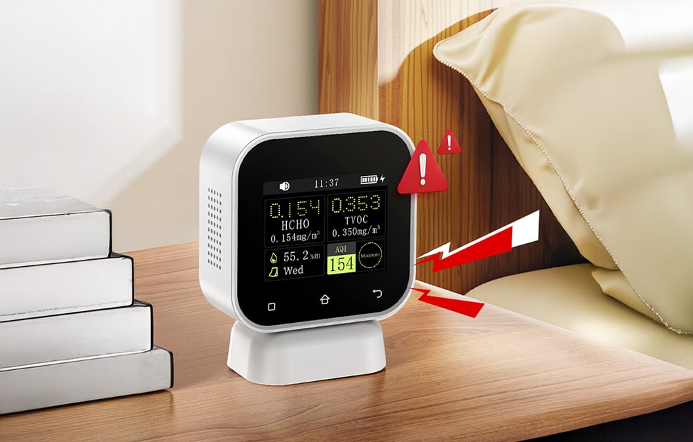 FNIRSI 4-IN-1 Indoor Air Quality Monitor Touchscreen Formaldehyde Detector SFD-02-6