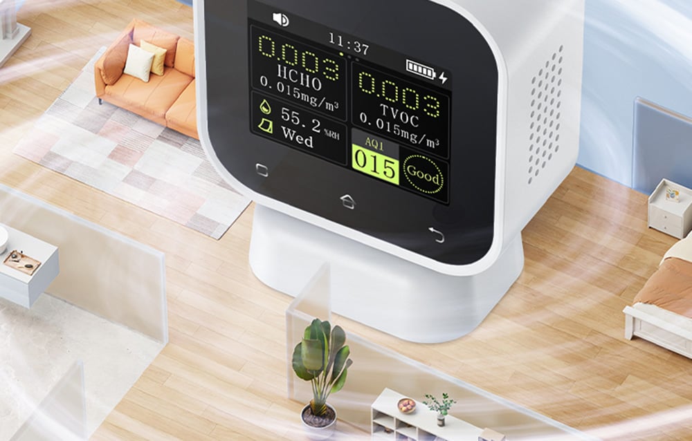 FNIRSI 4-IN-1 Indoor Air Quality Monitor Touchscreen Formaldehyde Detector SFD-02-3