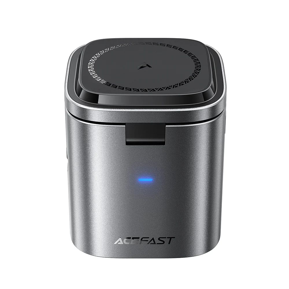 Asztali Töltőállomás Acefast Z9 QI 6in1, 80W, 1 x USB-A - 1 x USB-C, USB-C kábellel, Fekete Magsafe-1