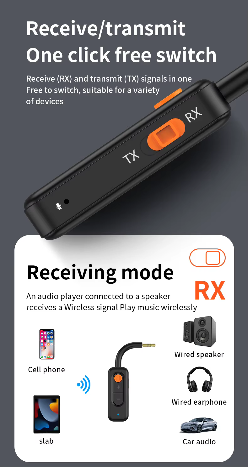 M1 AUX Bluetooth 5.4 vezeték nélküli zeneadapter 3.5mm AUX adapter-4