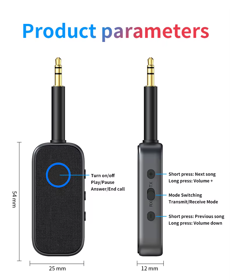 M2 2 az 1-ben Bluetooth 6.0 audio adapter vevő és adó autóhoz, TV-hez és fejhallgatóhoz-3