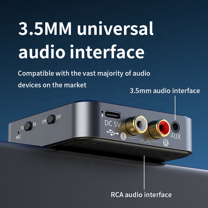 BT200 Bluetooth 5.4 audio adapter 2 fejhallgatóhoz – 2 az 1-ben transmitter és receiver-5