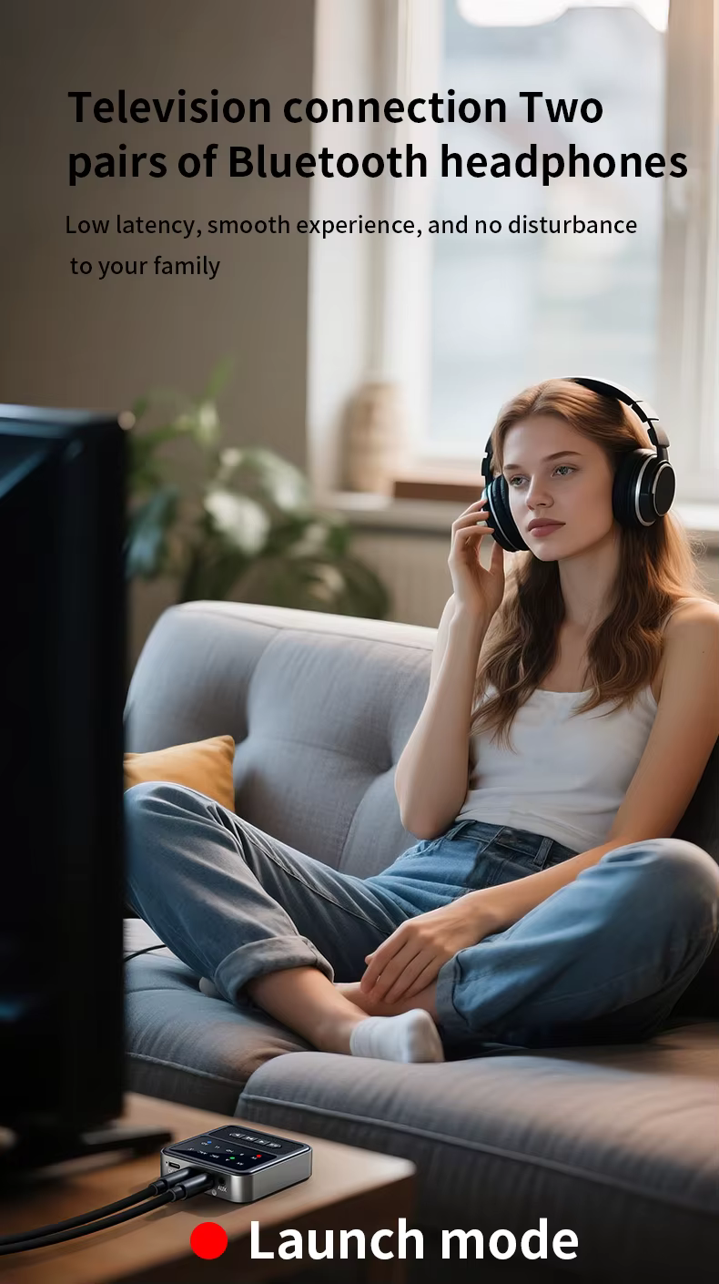 BT200 Bluetooth 5.4 audio adapter 2 fejhallgatóhoz – 2 az 1-ben transmitter és receiver-17