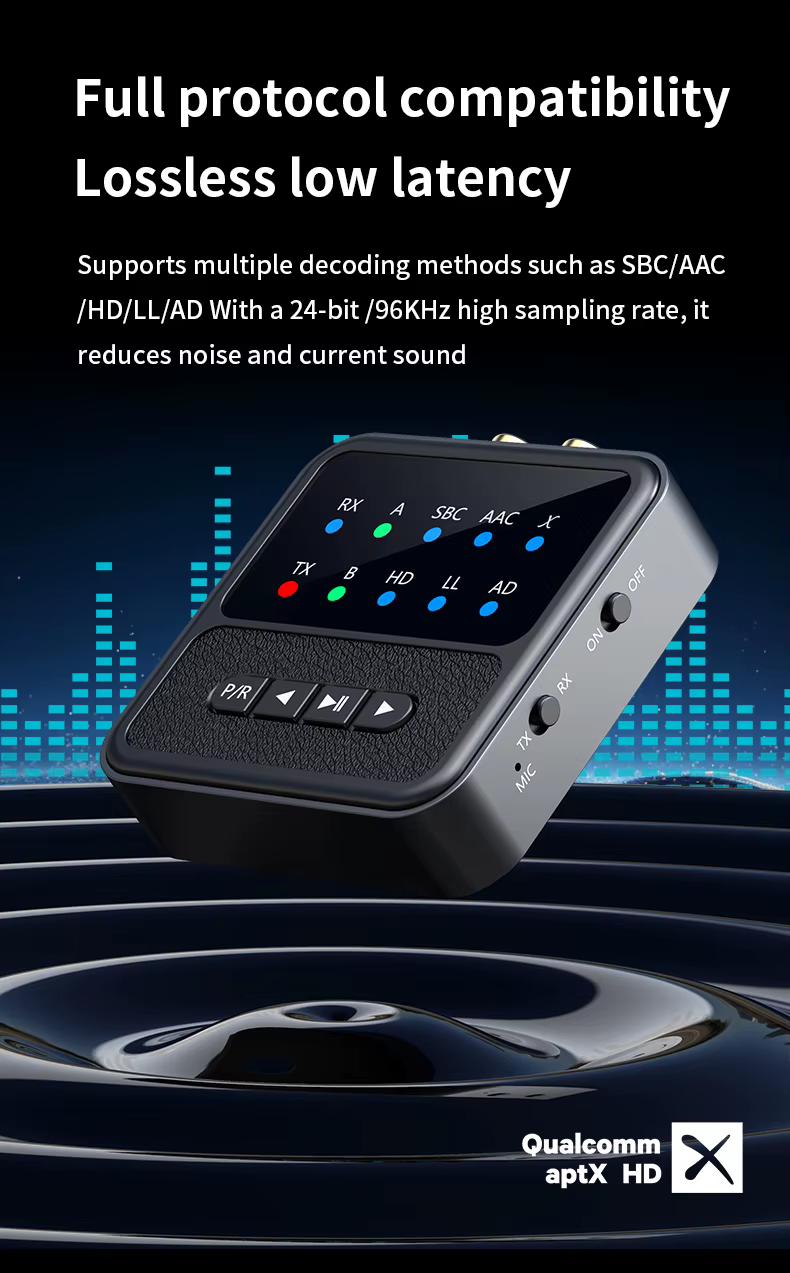 BT200 Bluetooth 5.4 audio adapter 2 fejhallgatóhoz – 2 az 1-ben transmitter és receiver-10