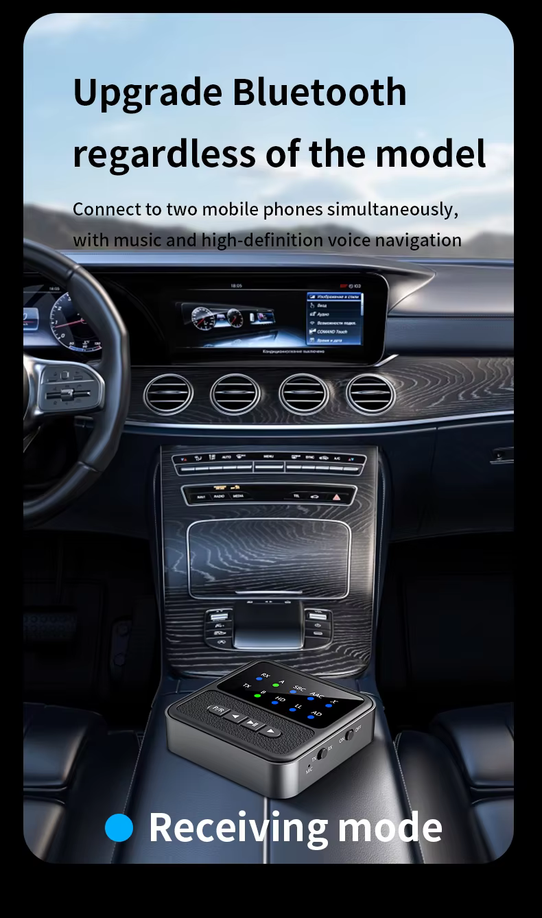 BT200 Bluetooth 5.4 audio adapter 2 fejhallgatóhoz – 2 az 1-ben transmitter és receiver-4