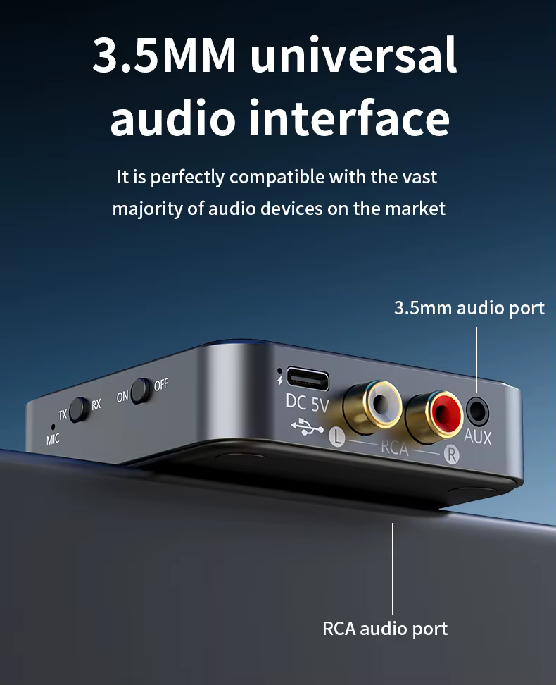 BT200 Bluetooth 5.4 audio adapter 2 fejhallgatóhoz – 2 az 1-ben transmitter és receiver-20