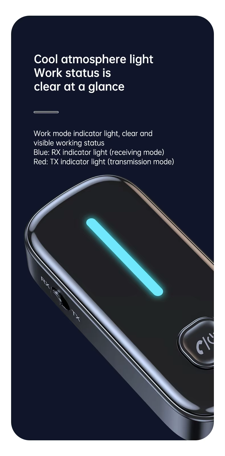 C89 csíptethető Bluetooth 5.3 audio adapter vevő és adó TV-hez, autóhoz és utazáshoz-10